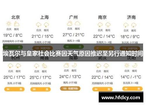 埃瓦尔与皇家社会比赛因天气原因推迟至另行通知时间